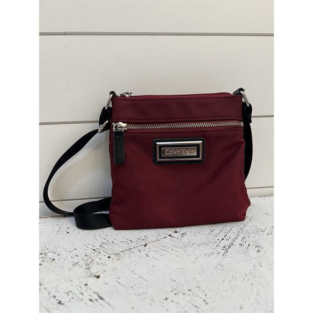 calvin klein nylon Burgundy crossbody bag